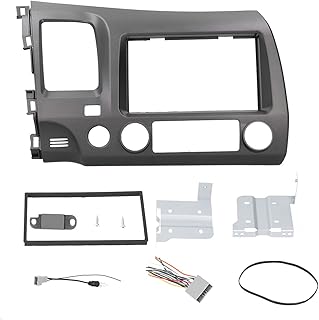 Car Radio Fascia Panel Double Din Dash Kit with Wiring Harness Car Stereo Navigation Fascia Fit for Civic 2006 to 2011