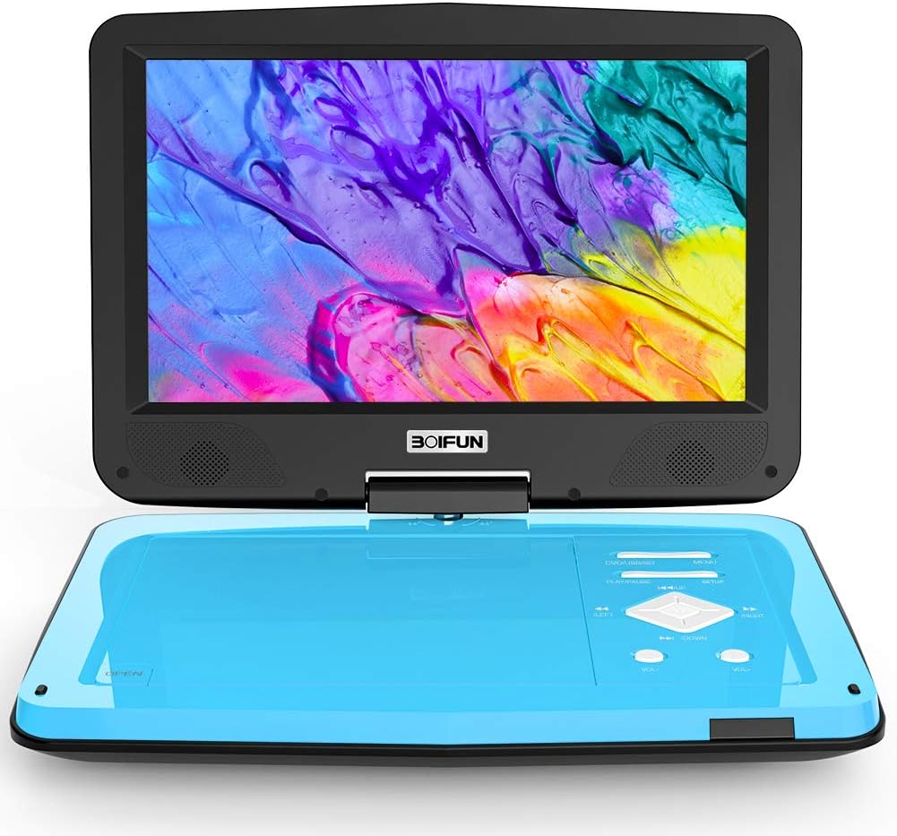 BOIFUN 12.5" Portable DVD Player with 5 Hours Rechargeable
