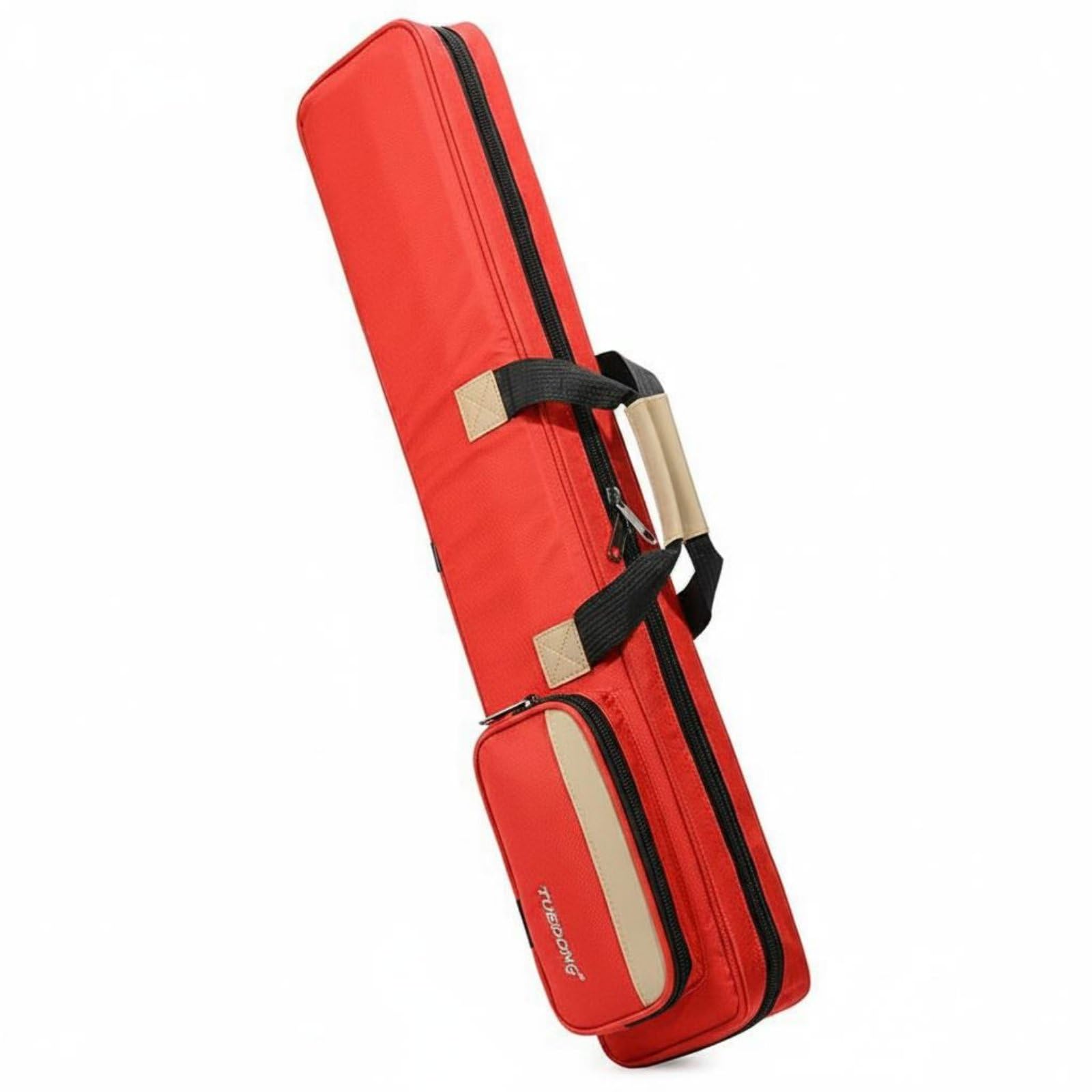 Thickened Material Padded Flute Carrying Case Multiple Compartments Flute Gig Bag Long-Lasting Material Oxford Cloth Instrument Bag External Pocket For Musicians, Travel, Storage, Red, 75Cm|Bags & Cas-image-46