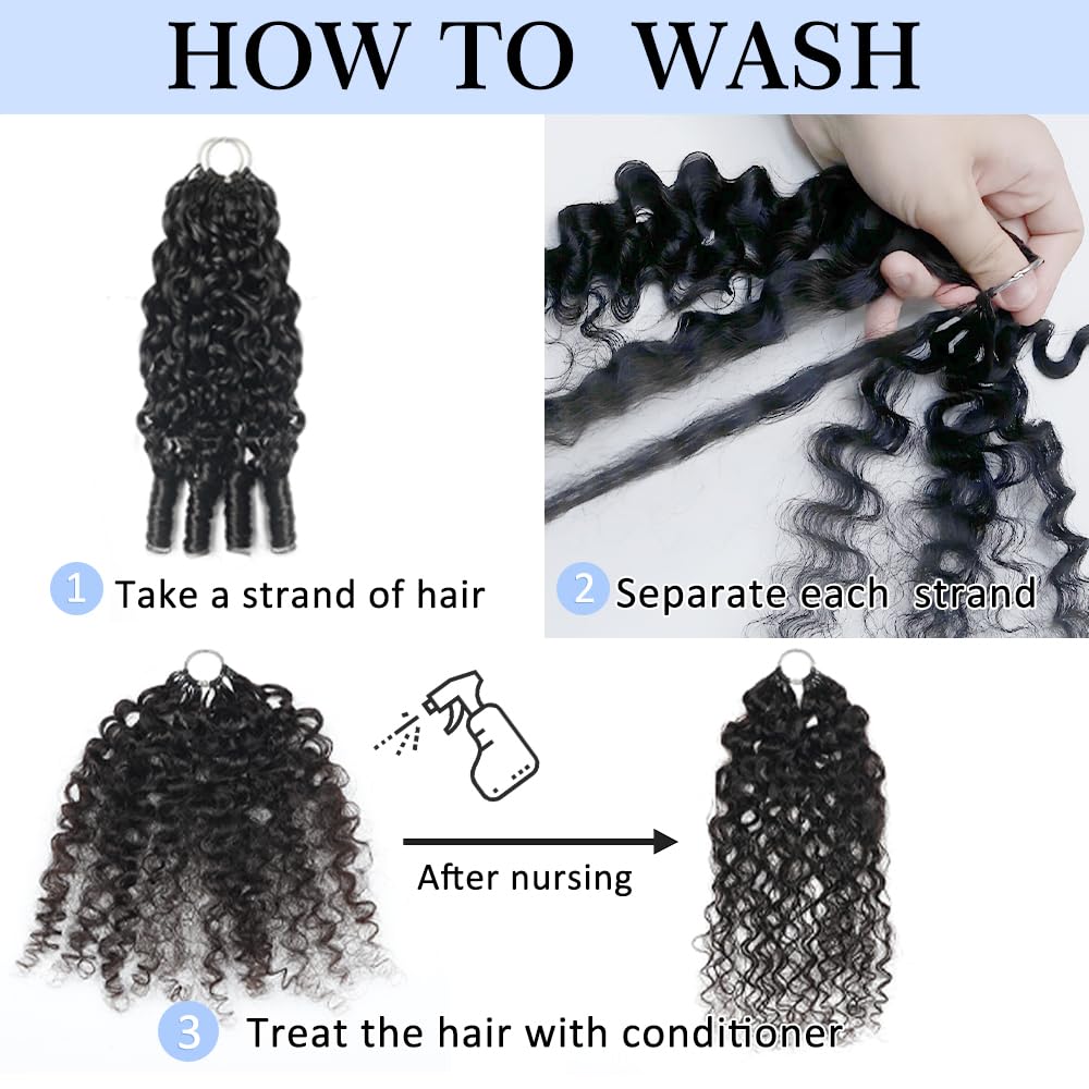 Miracle Knots Hair Feather Crochet Human Hair Burmese Curly Crochet Hair Human Crochet Hair for Black Women 16 Inch 125g 100 Strands Pre-Separated Knotless Bundles Human Hair Blonde 27#