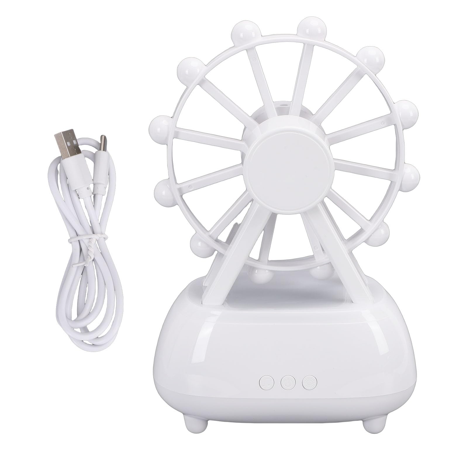 Umidificatore per Luce Notturna con Altoparlante Bluetooth con Design a Ruota Panoramica Rotante per la Camera da Letto di Casa - Diffusore di Oli Essenziali a Nebbia Fredda, Diffusore di