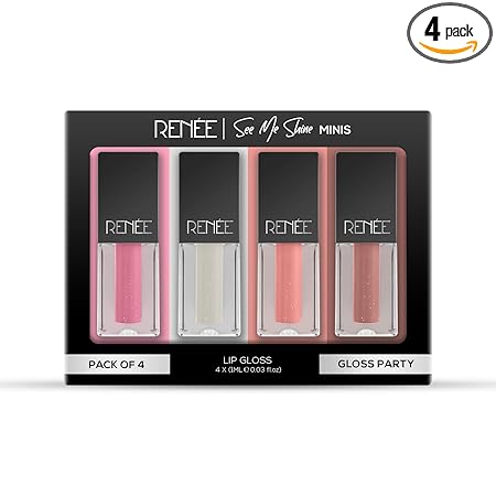 RENEE See Me Shine Minis Gloss Party Lip Gloss Combo 1ml Each, Non Sticky & Non Drying Formula, Long Lasting Moisturizing Effect, Compact and Easy to Carry