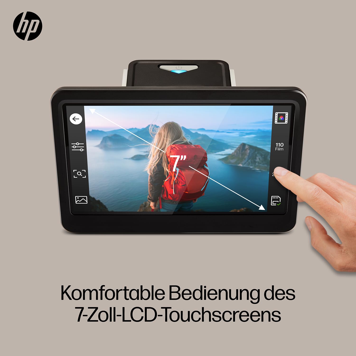 HP FilmScan Touchscreen Film & Diascanner Digitizer 7 Zoll LCD-Bildschirm 22MP JPEG 135 126 110 Film
