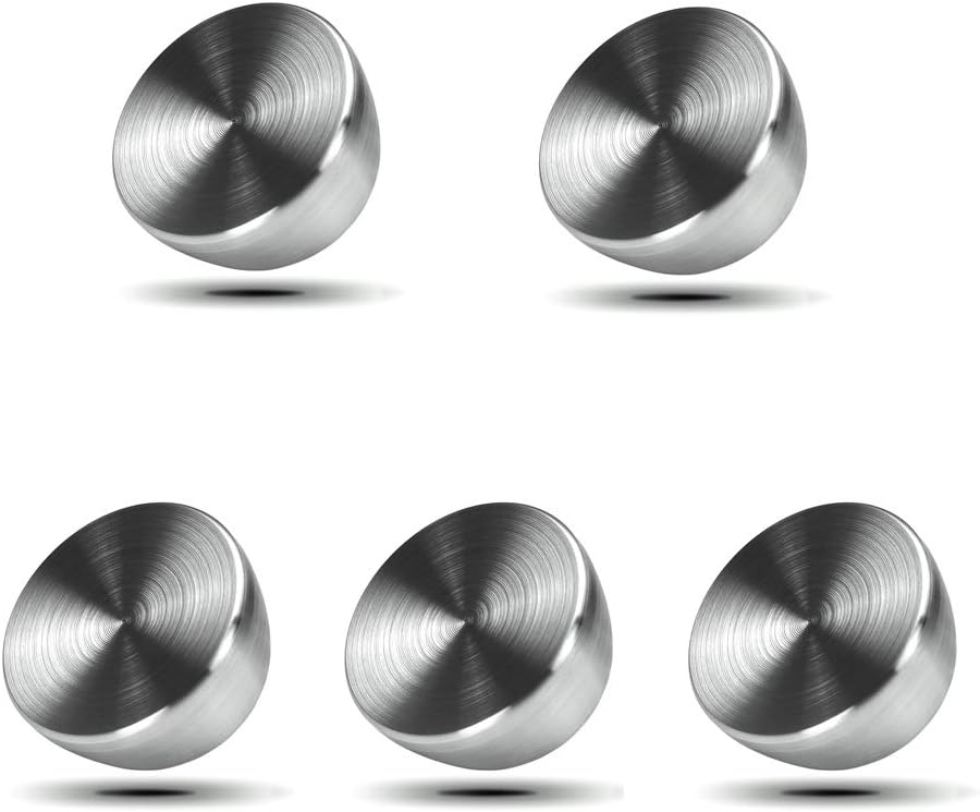 VIBG Doorknobs Door Pulls Knobs Handles for Cabinet Cupboard Drawer Solid SUS-304-Stainless Steel Diametre 34mm No-fingerprint Design (5 pcs)