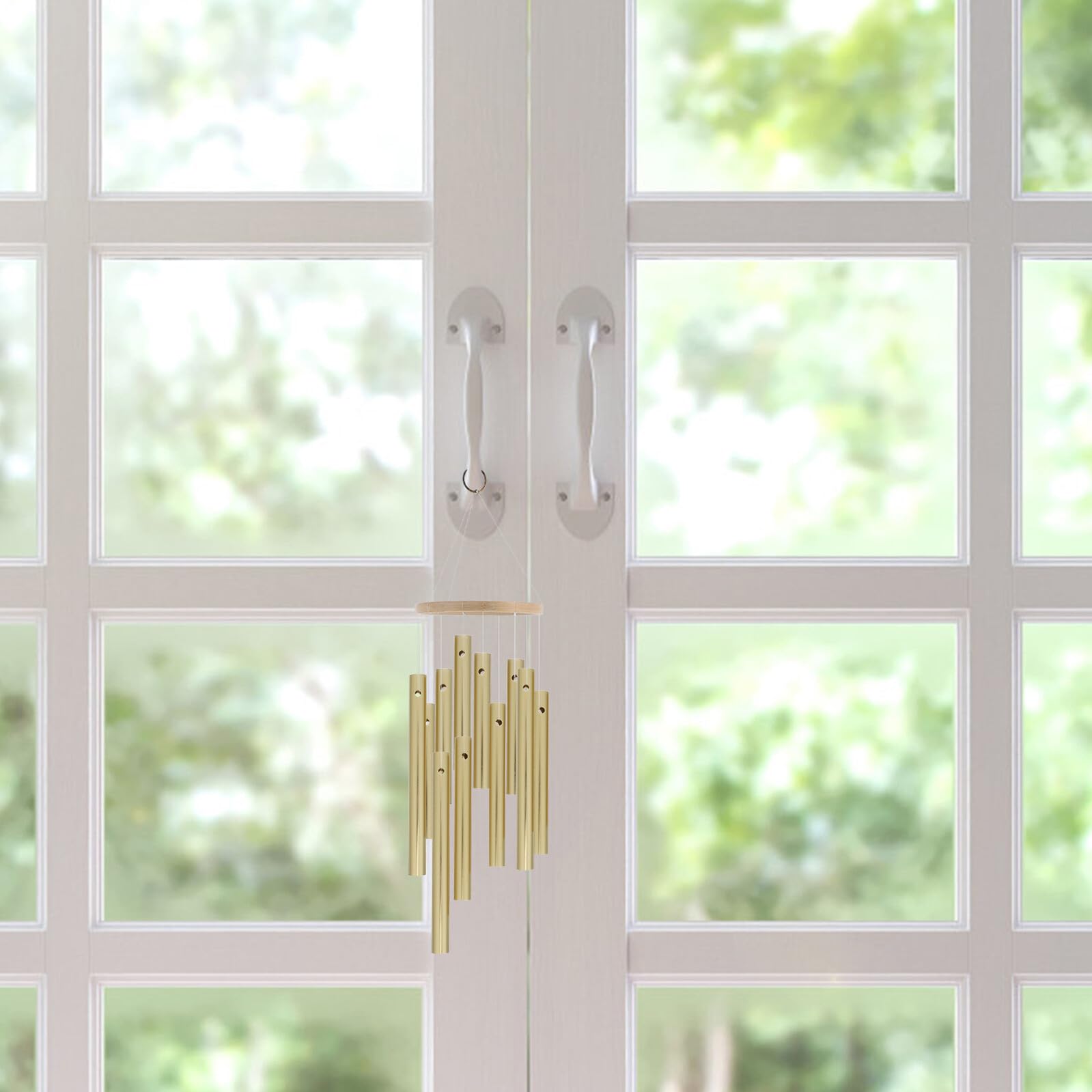 Kisangel Kit Fai da Te Campanelli Eolici 12 Pezzi Tubi in Alluminio Dorato per Decorazioni Giardino e Interno, Accessori Carillon a Vento Artistici per Progetti Sospesi e Cortile
