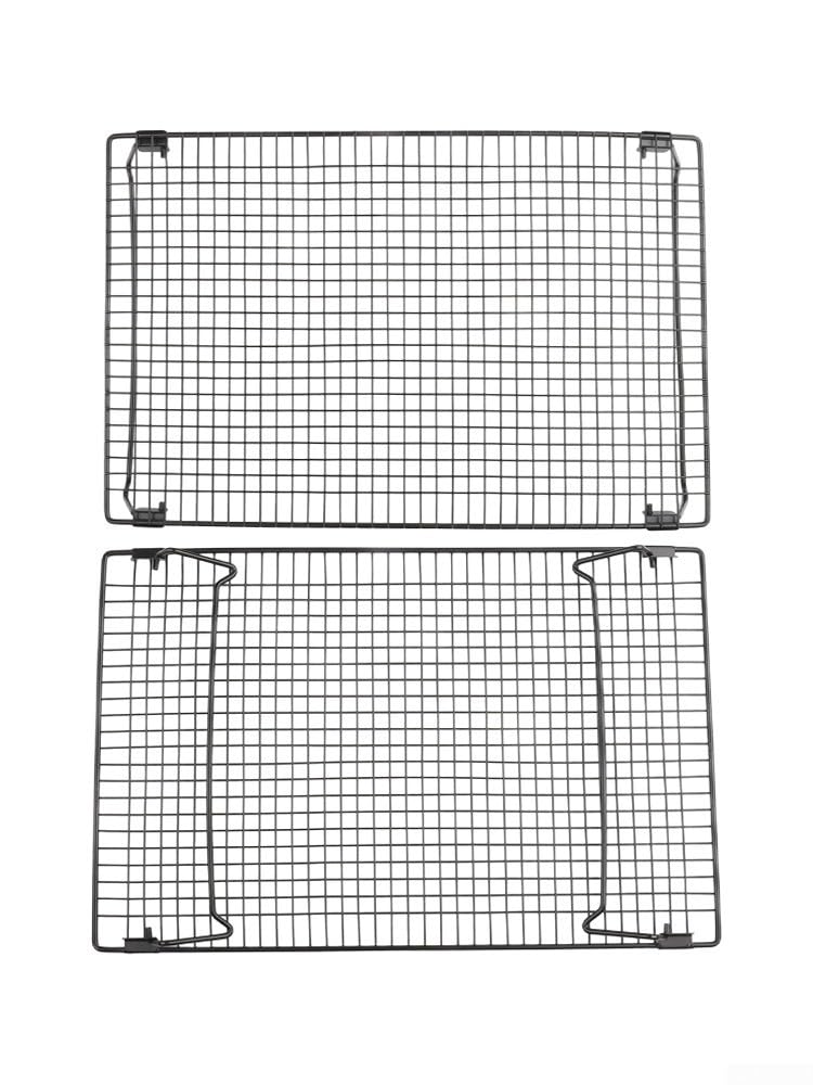 Set 2 Griglie Raffreddamento Biscotti Salvaspazio Nere