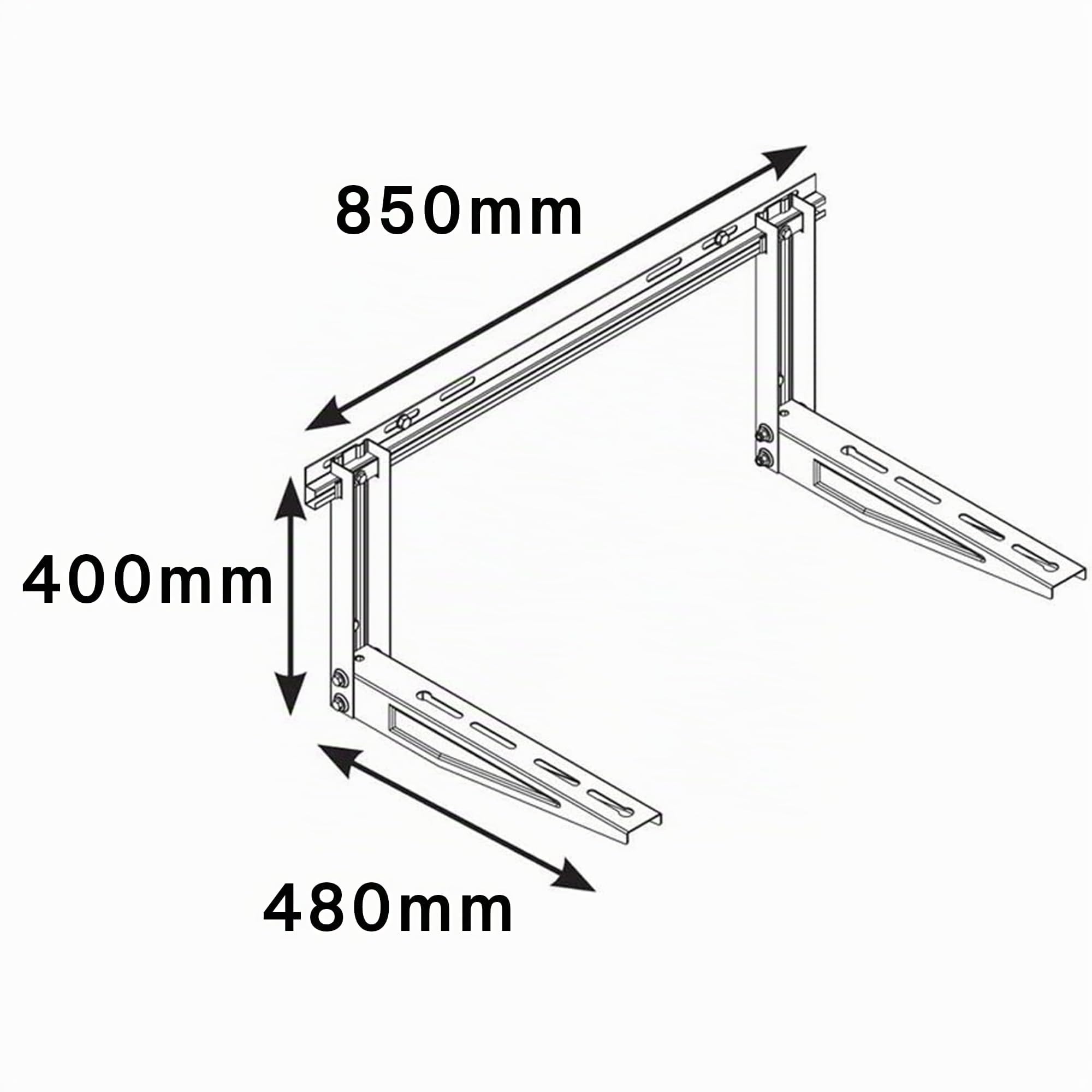 Fischer Staffe per Climatizzatore Unità Esterna KLIMA TOP, Lunghezza Braccio 480 mm, Mensole Acciaio Zincato, Include Sistema di Fissaggio Fischer SX e Piedini Antivibranti
