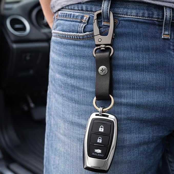 Image of THE MEN THING - Stylish Multicolor Stainless Steel Keychain for Men & Boys (FORGECLIP BLACK)