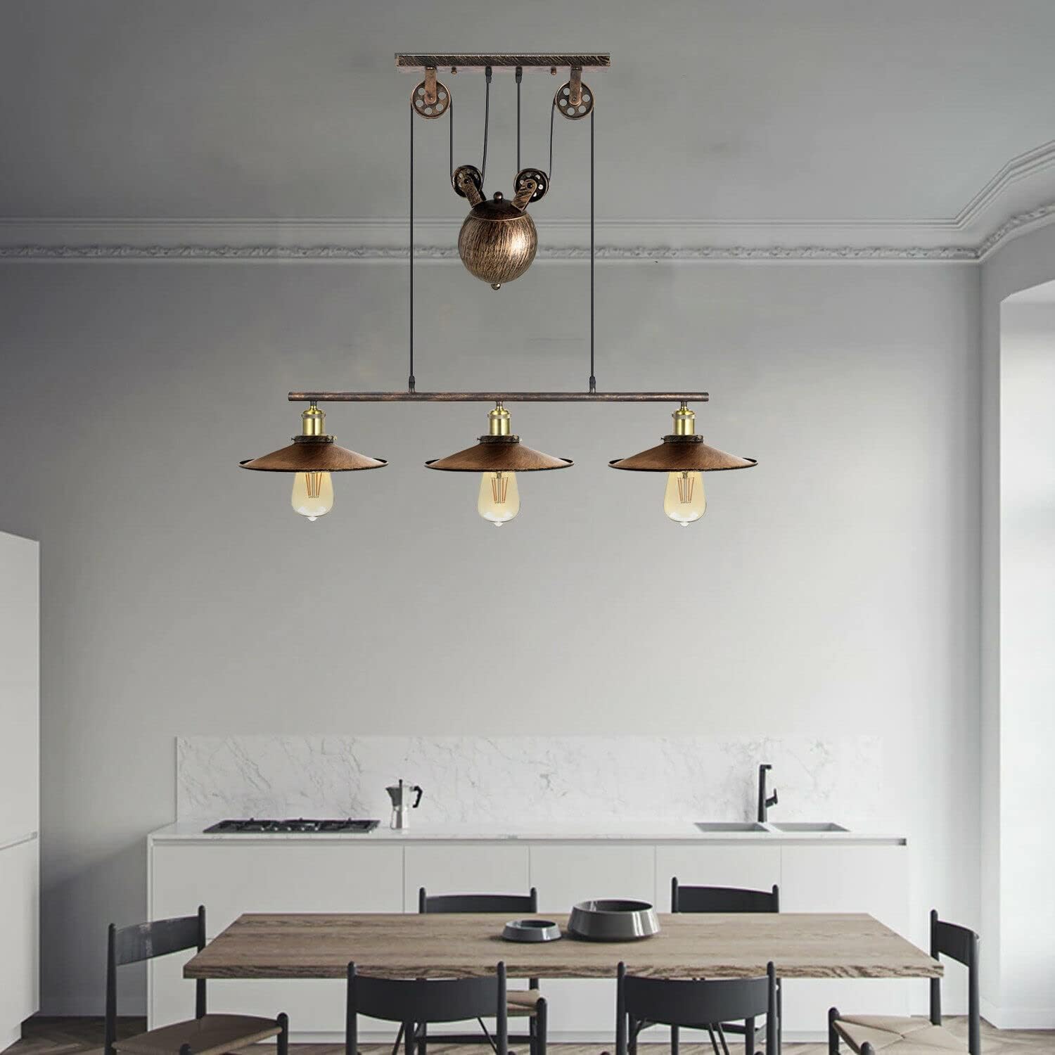 Industrial Suspended Ceiling Pendant 3 Lap Black Etal Water Pipe