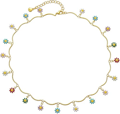 Miniatura 7 de Turquoise Choker Necklaces for Women 18k Gold Plated Turquoise Beaded Necklace Choker Necklaces for Women