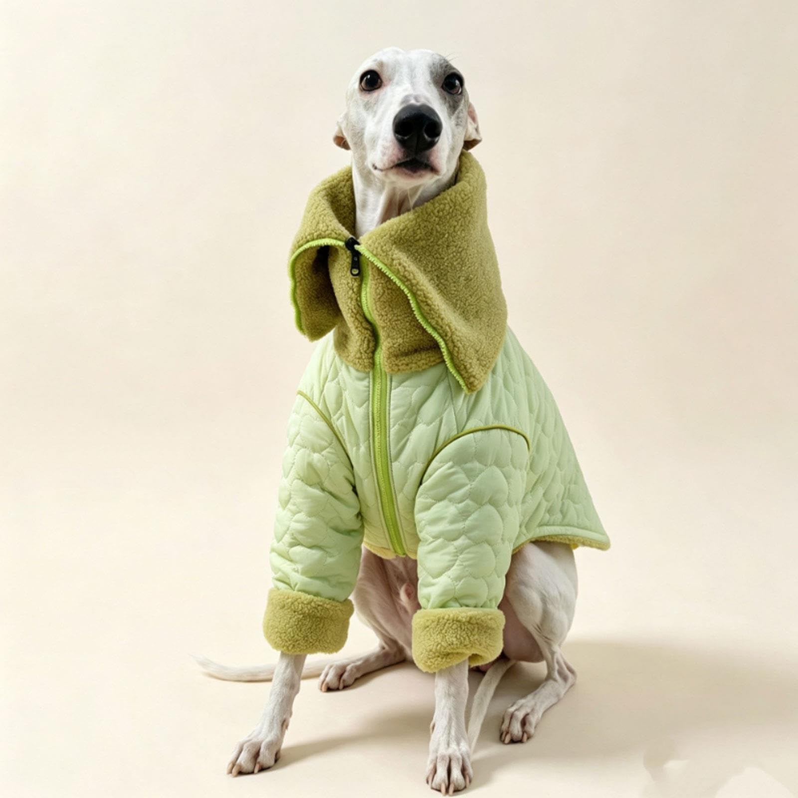 Manteau réversible for lévrier Italien, vêtements d'hiver à Fermeture | Sweat-shirt chaud à col roulé à deux pattes en polaire Sherpa Whippet for chiens de petite(XL)