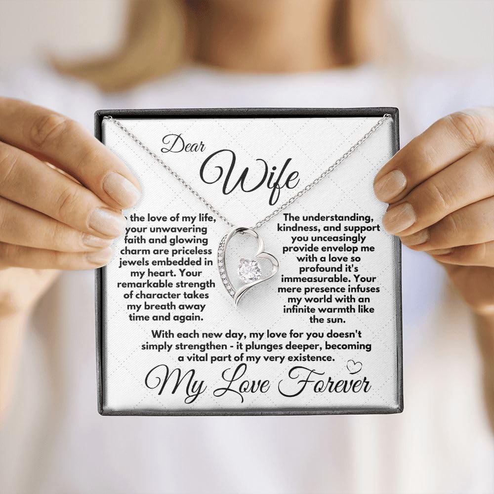 Wife Necklace Gift Idea She’ll Love - Romantic Pendant Jewelry with Message Card & Gift Box for Birthday, Anniversary, Christmas, or Valentine’s - Image 2