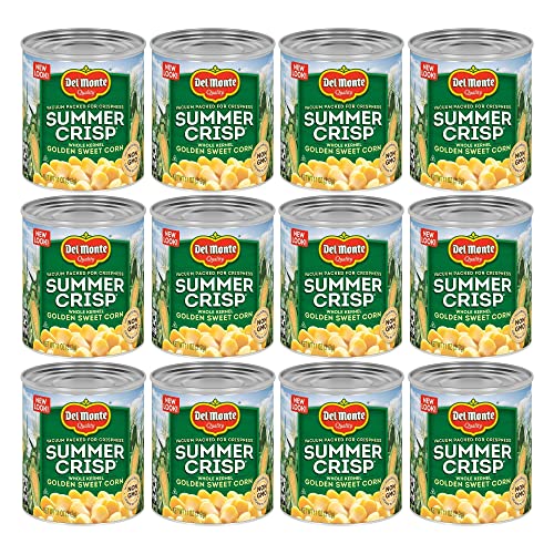 Image of DEL MONTE SUMMER CRISP Whole Kernel Corn, Canned Vegetables, Golden Sweet Corn, 12 Pack, 11 oz Can