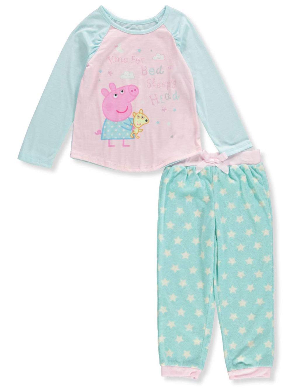 Little Girls Toddler Time for Bed Pajama Top 2pc Pajama Set