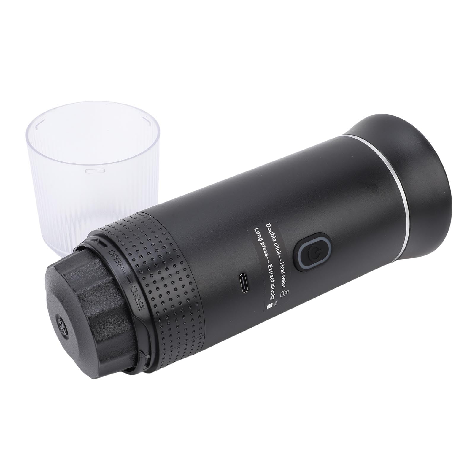 LiebeWH Caffettiera a Capsule Portatile Caffettiera Elettrica USB C Pressione 20 Bar Batteria 7500mAh 3 in 1 per Campeggio Ufficio Viaggi Caffè Macinato e Capsule (BLACK)