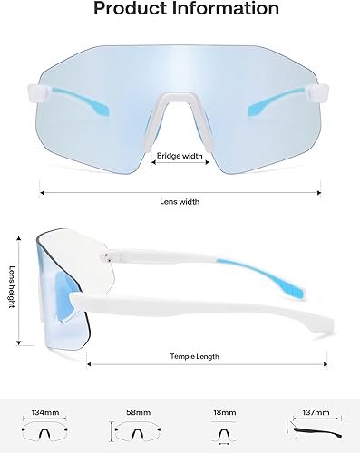 Miniatura 5 de SOJOS Gafas de sol para correr para mujeres y hombres, ligeras TR90 sin marco UV400 gafas deportivas envolventes, SJ2352