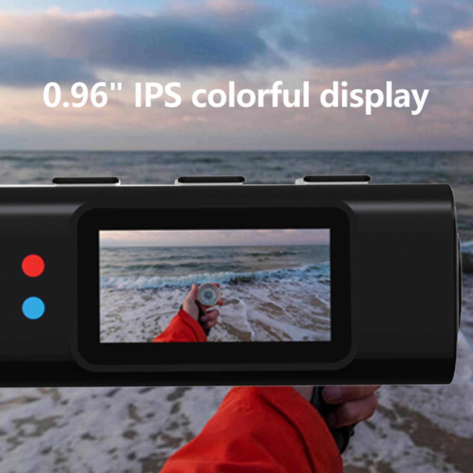 Kamera Noszona na Ciele, 110° Szeroki Kąt 2.7K 30fps Kamera Wideo Montowana na Ciele, Sterowanie Przez aplikację WiFi, Noszona na Ciele Kamera FPV Kamery do Chodzenia,