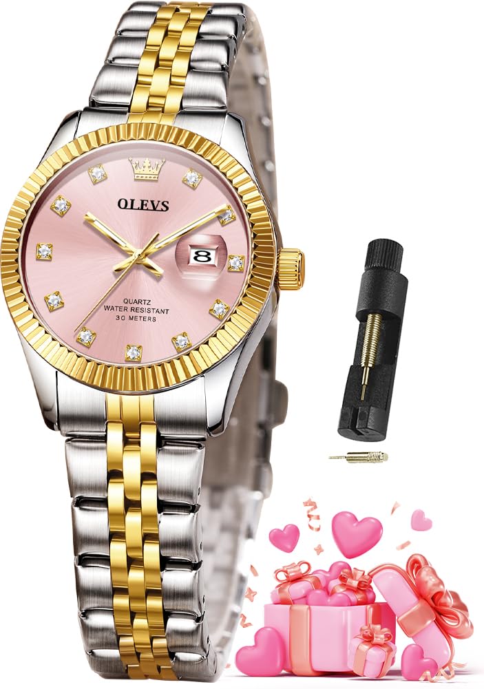 OLEVS Women's Automatic Watch, Luxury Diamond Analog Wrist Watch for Ladies