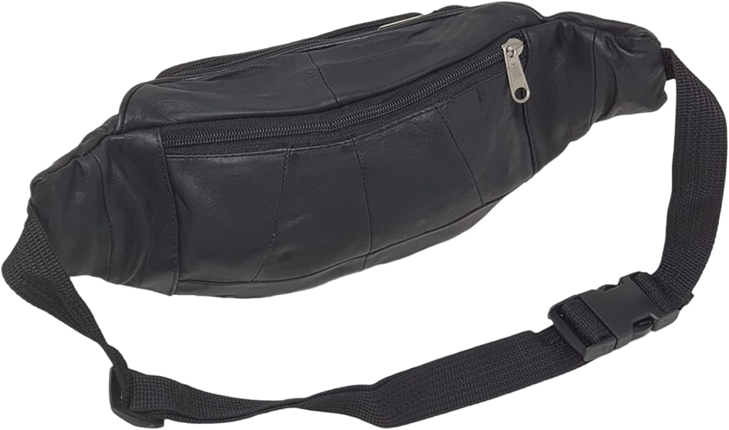 Men's Genuine Soft Leather Extra Large Quality Travel Waist Bum Bag Money Pouch Black