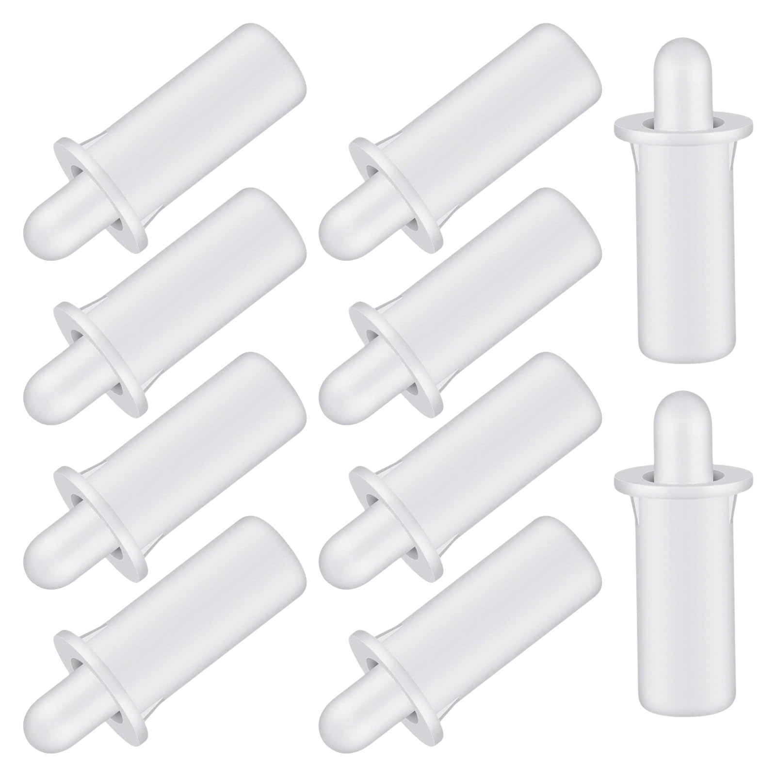 KinetiCore 10 Pack Plantation Shutter Spring Loaded Louver Repair Pins, 20mm x 6mm Regular Size White POM Shutter Repair Hardware, Easy Fit Replacement Pins for Homeowners & Professional Installers