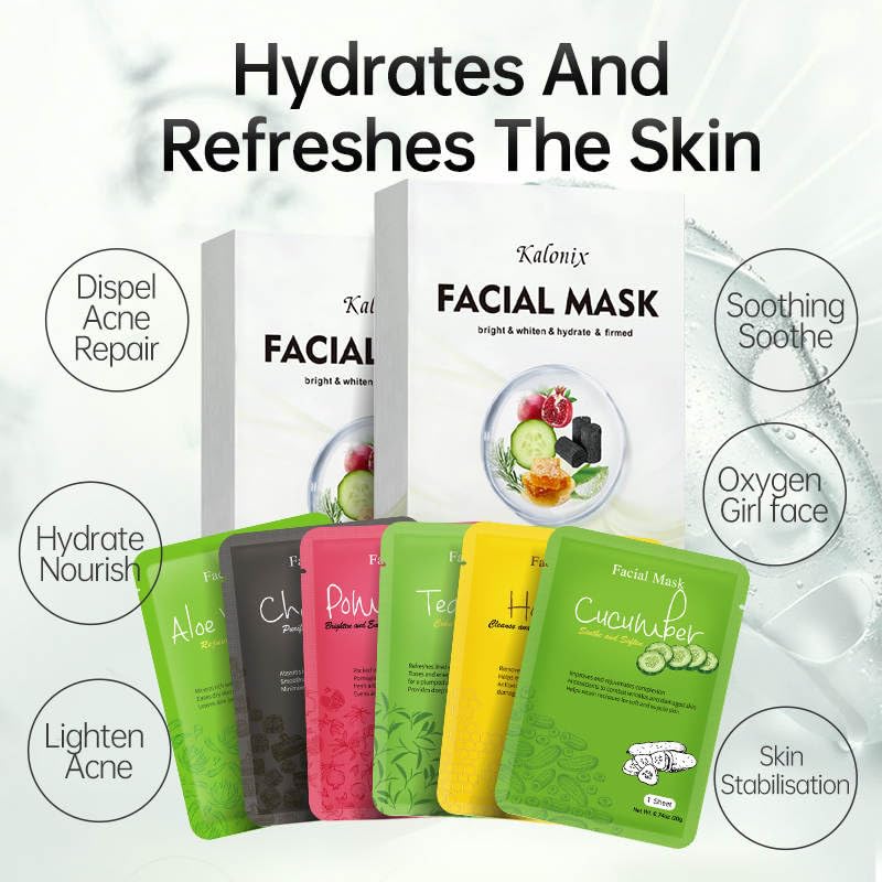 Facial-Sheet-Mask-Set-Purifying-Moisturizing-Soothing-Form-Fitting-Skincare-Face-Sheet-Masks-All-Skin-Types-and-For-Men-and-Women-Pack-of-6-Sheet-Masks-Perfect-for-gifts