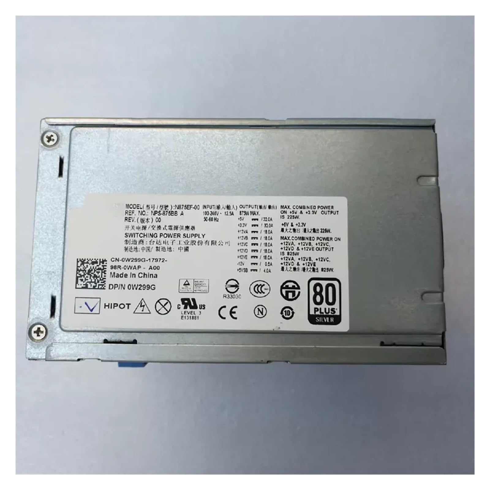 T5500 Workstation Power, H875EF-00, 875W J556T W299G Original