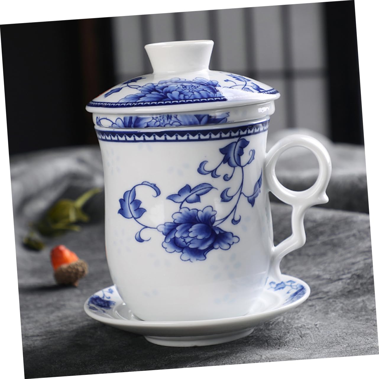COLLBATH Té Taza De Té De Cerámica Tapa Filtro Taza De Tradicional Chino Para Bebidas De Leche Casa