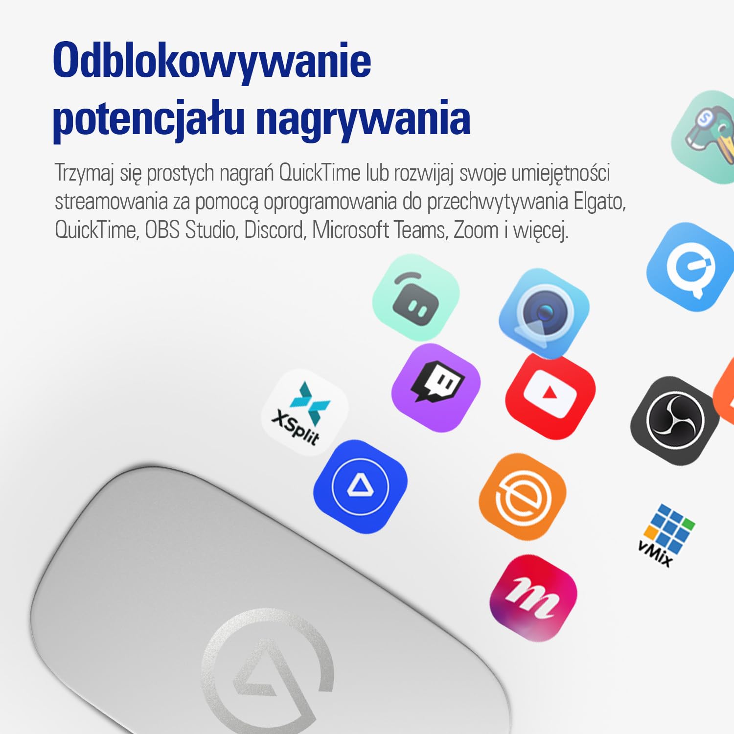 Elgato Game Capture Neo – przenośna karta przechwytująca USB 4K60 HDR Passthrough, nagrywanie wideo 1080p60 - do PS5|Xbox|Nintendo Switch 2 - OBS, Quicktime i nie tylko - Plug & Play|działa na