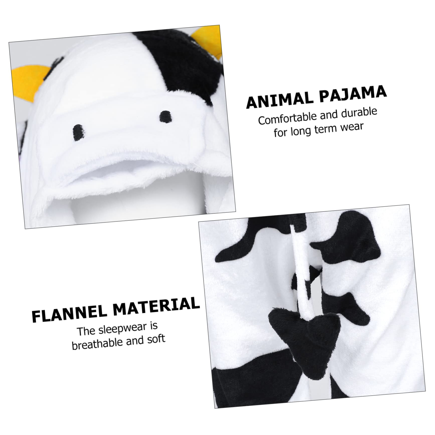BESTYASH Pigiama Intero da Donna e Uomo in Flanella a Mucca Cartoon | Tuta Morbida e Traspirante, per Cosplay e Spettacoli, Stile Unisex Molto Caldo