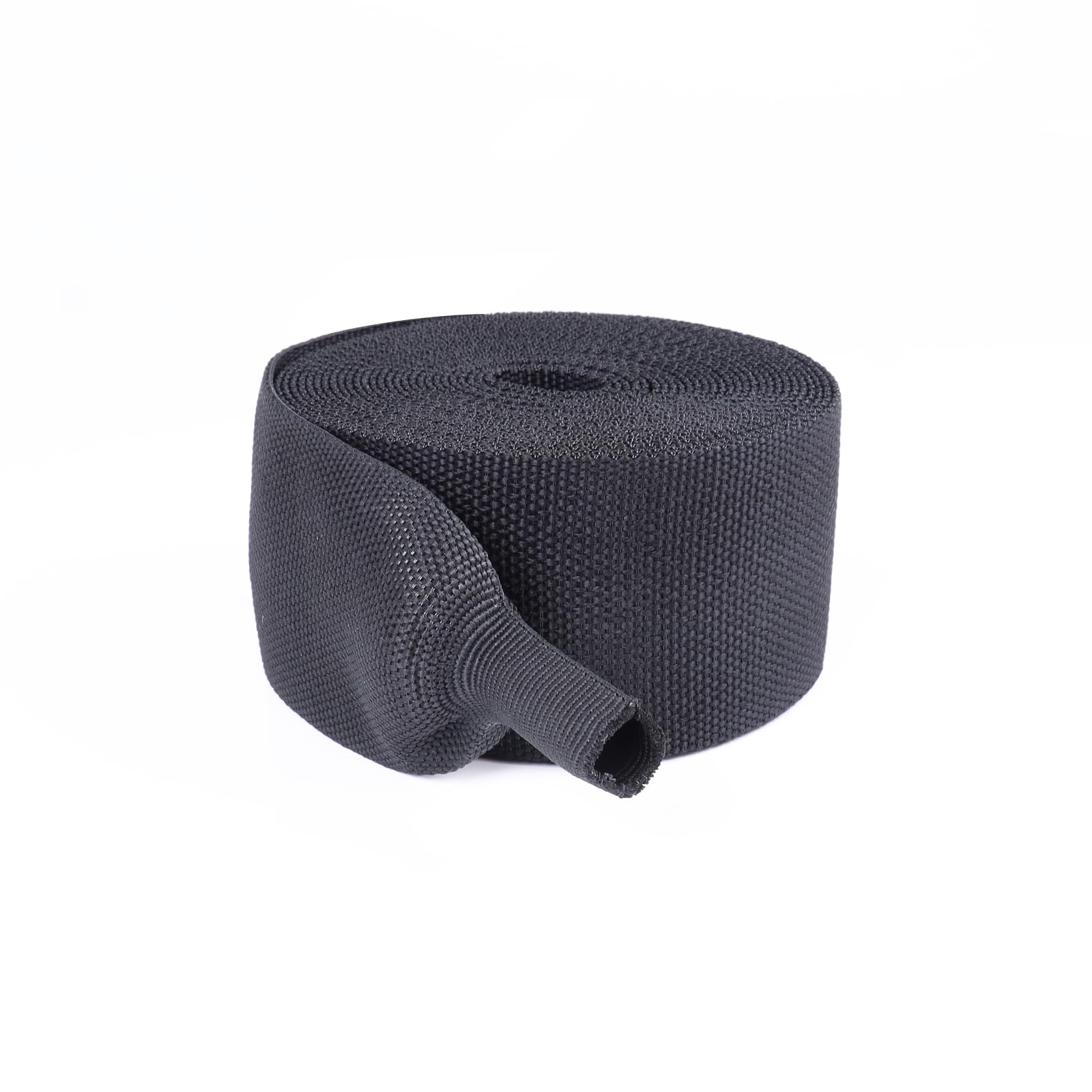 Fourub 2 to 1 Heat Shrink Woven Tubing Abrasion Resistant Braided Sleeving Shrinkable Fabric Loom Protector for Auto Amp Harness Sheath Cable(1-1/8