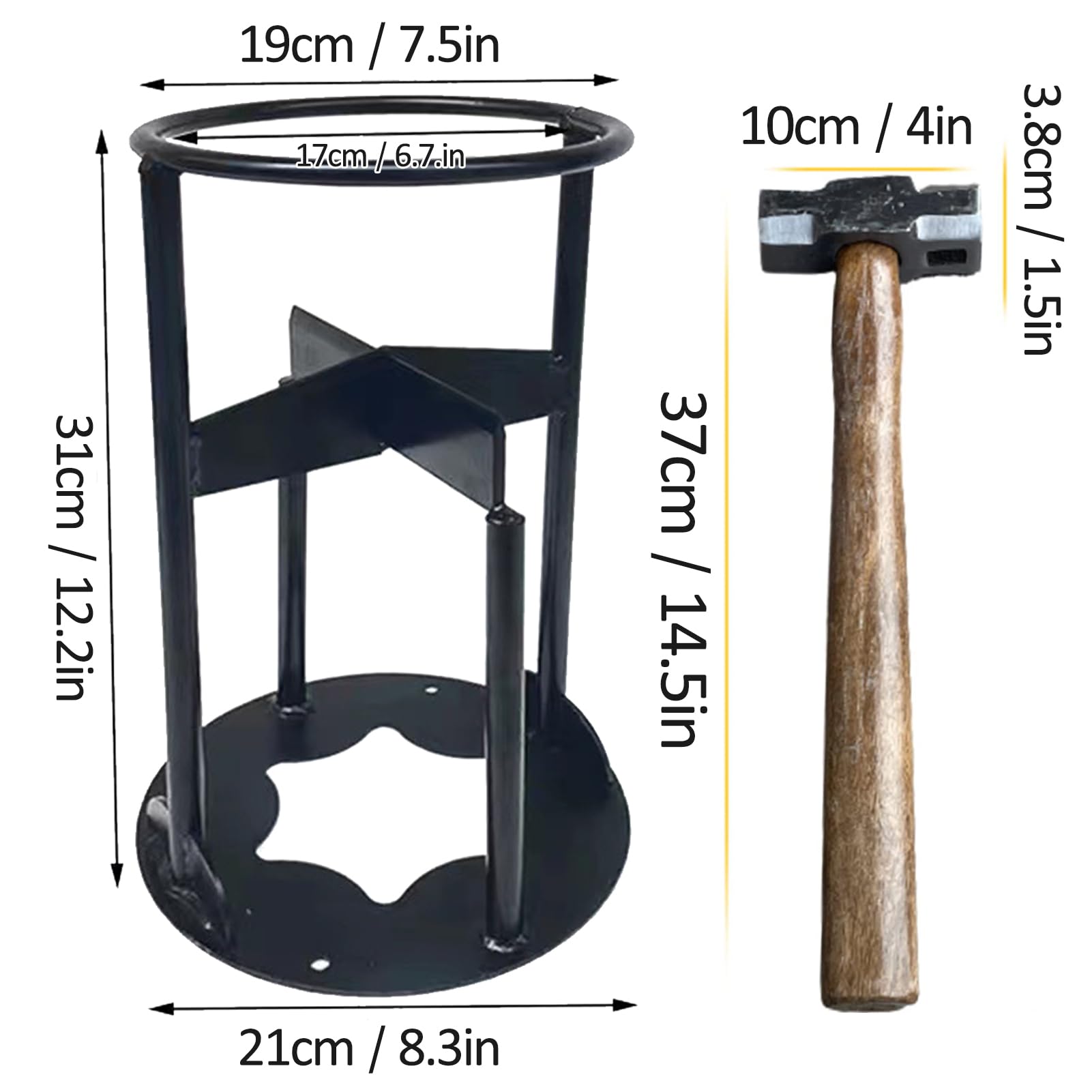 Handbediende houtklover/ driver log splitter