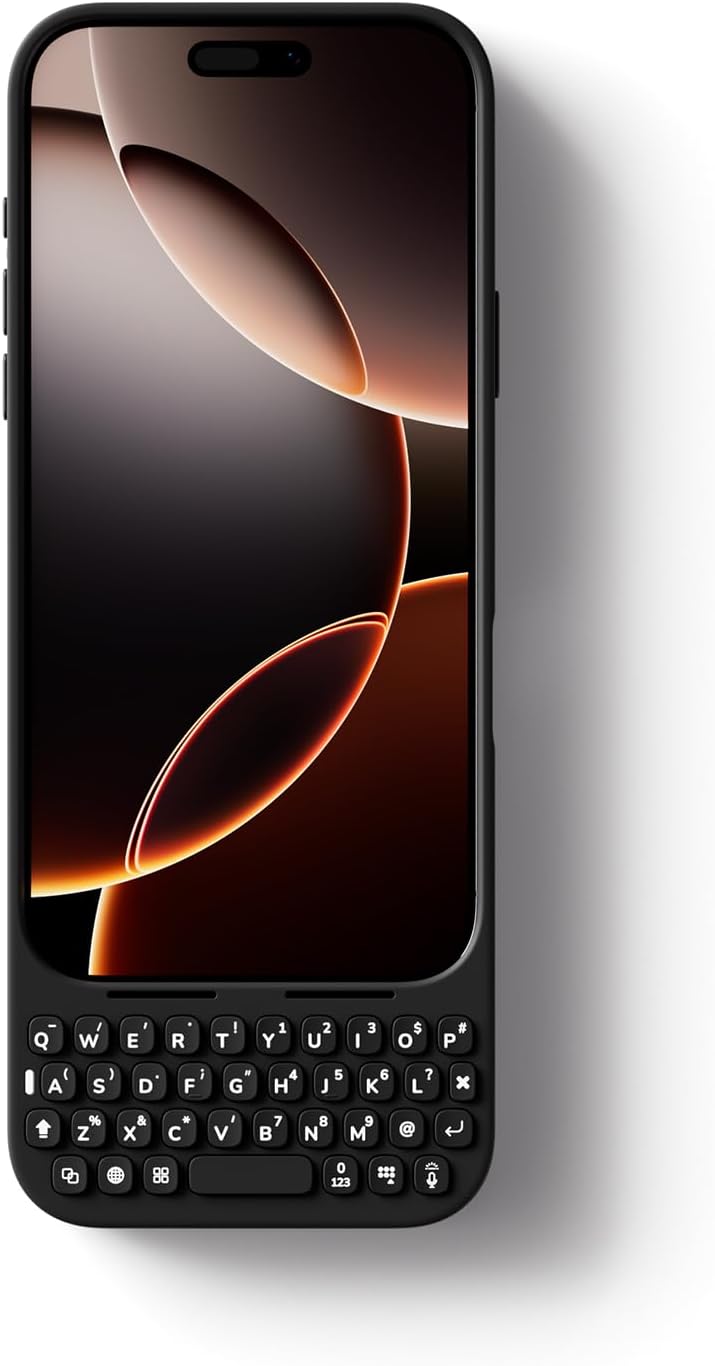 Akko MetaKey Keyboard for iPhone 16 Pro Max Maximize Screen Space Keyboard Case for Accurate Typing, Space Black