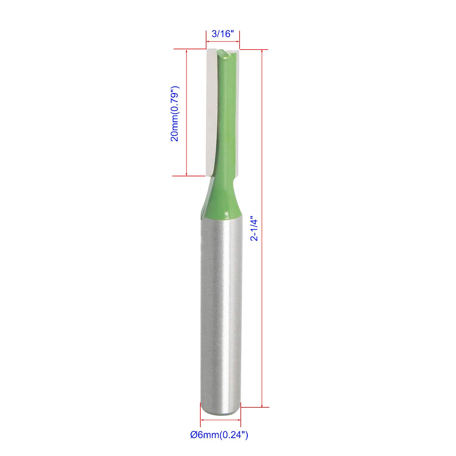 Frese Per Legno In Carburo 3/16” X 6mm, 2 Pezzi, Doppia Scanalatura Per Fresatrice E CNC - 2