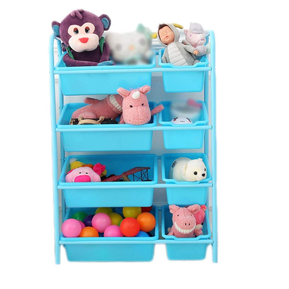 Amazon.co.jp: 子供のおもちゃ収納ラック青いおもちゃ収納 