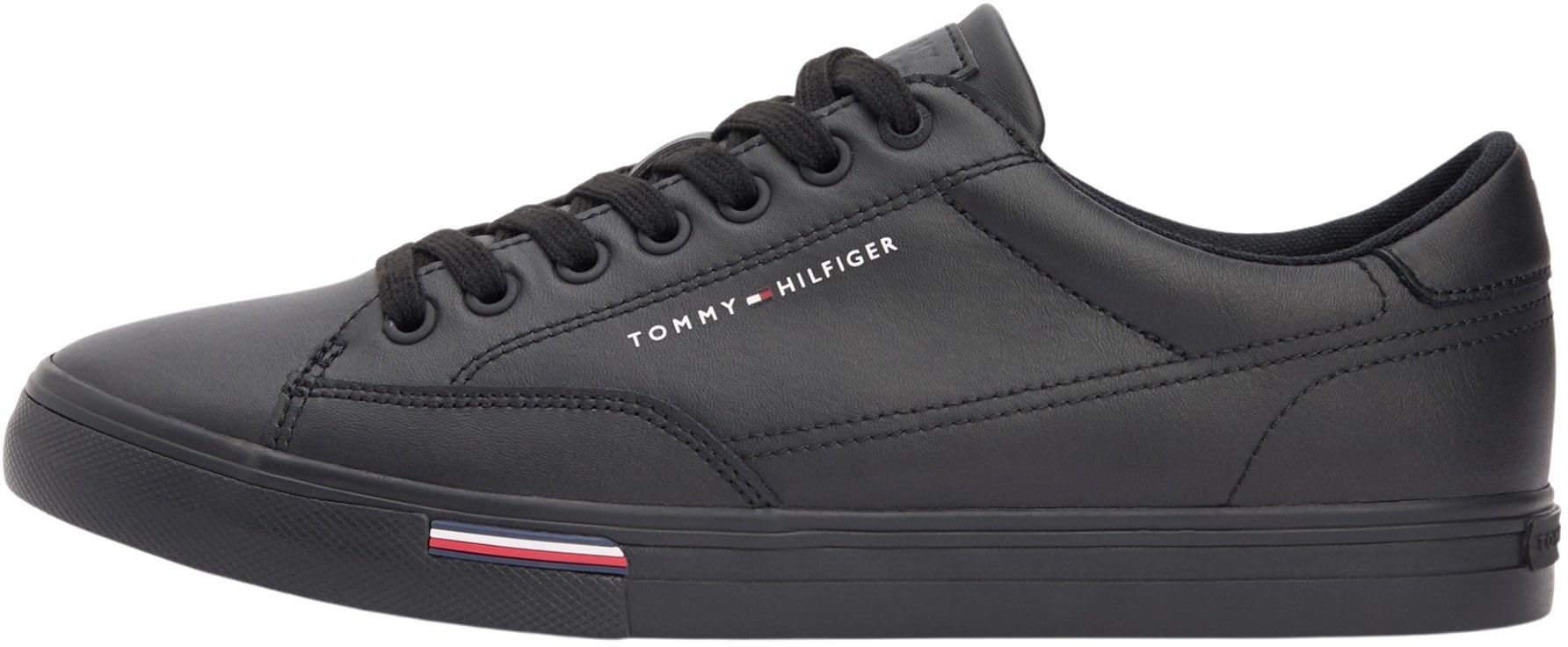 Tommy Hilfiger Herren Vulcanized Sneaker Long Lace Low Top, Schwarz (Black), 45