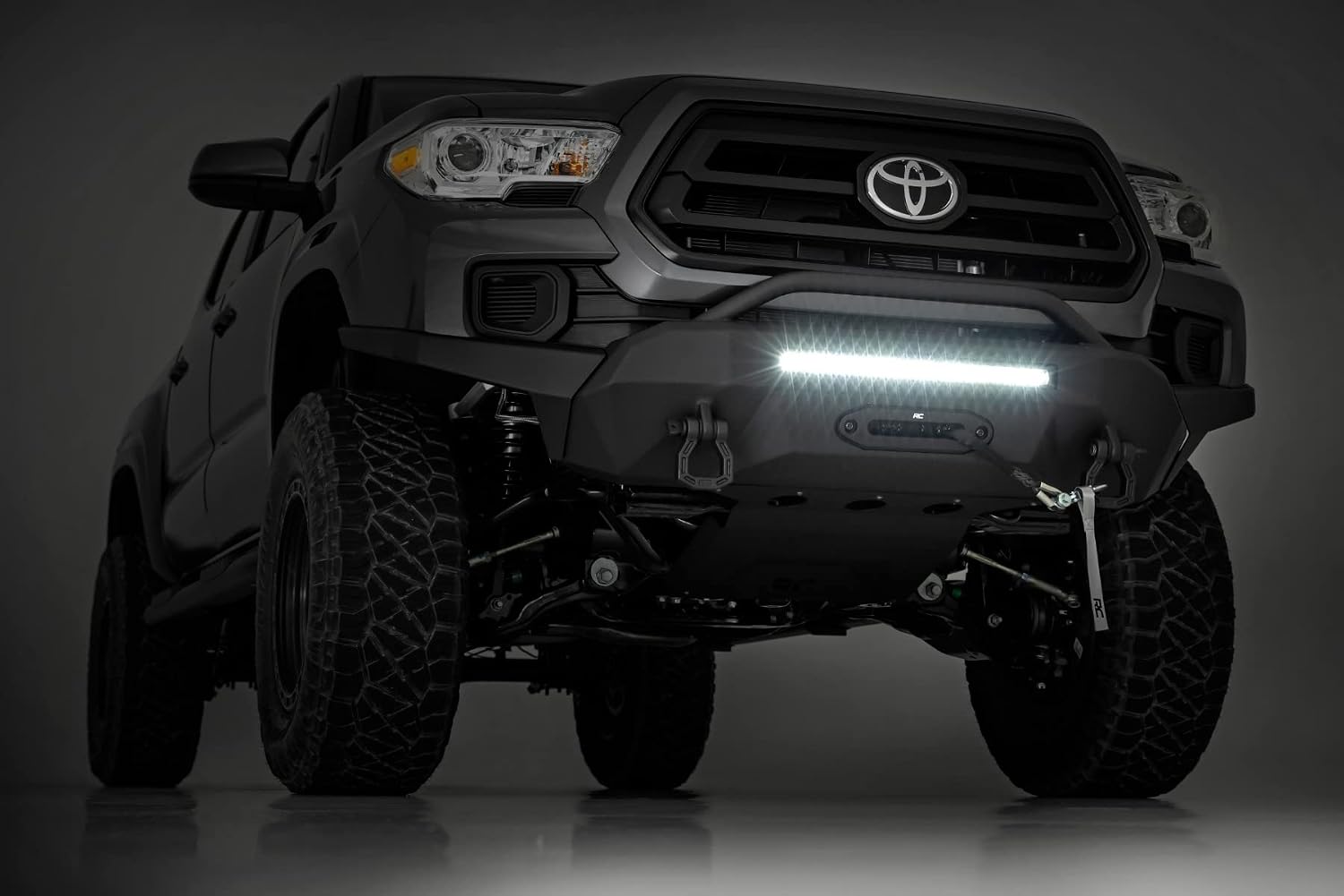 Rough Country High Clearance Front Bumper for Toyota Tacoma (2016–2023) – 20" LED Light Bar, PRO9500S Winch Included