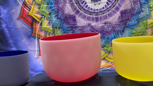 Meinl Sonic Energy 7-Piece Color Frosted Crystal Singing Bowl Chakra Set - A440Hz