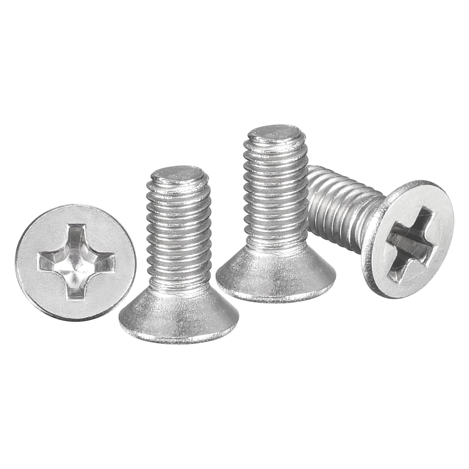 METALLIXITY Phillips Flat Head Machine Screws Bolts (M1.6-0.35x5) 250Pcs, Stainless Steel 304 Countersunk Cross Screws - for Household Indoor Maintenance Installment DIY, Silver