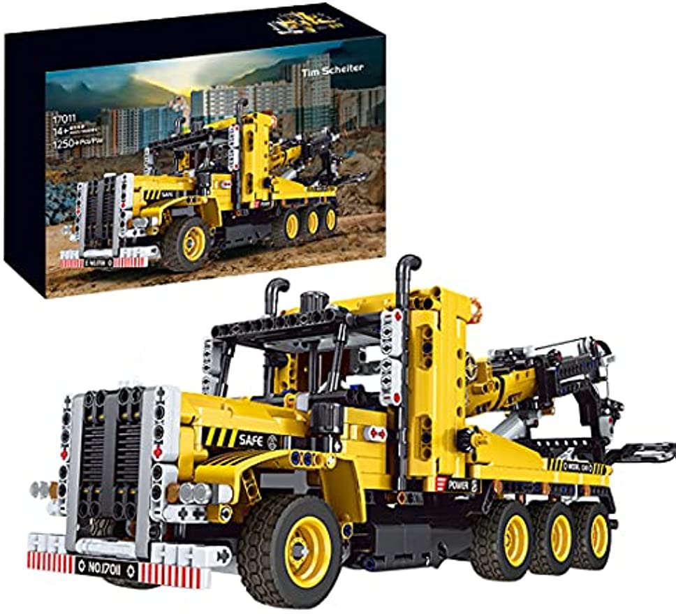 Tirff Technic Remorquage Jeu de Construction, Le Camion de Remorquage, Engin de Chantier, Jouet de Construction, Maquette avec Grue, Compatible avec Lego...
