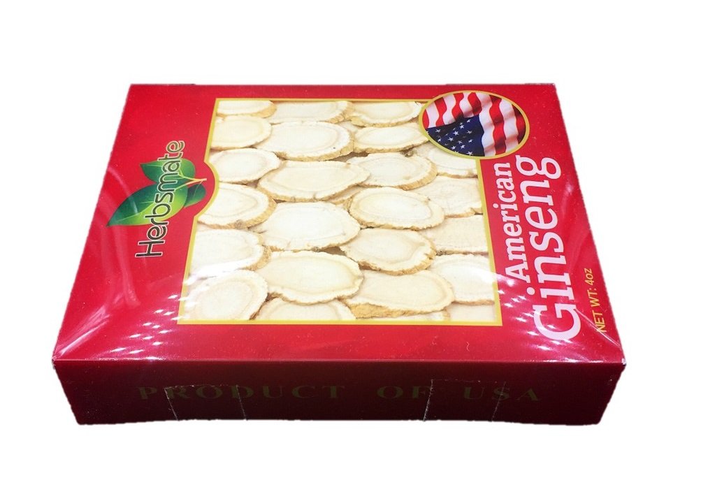 Fetta grande di ginseng americano di grado A selezionata a mano (scatola da 4 once)