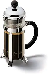 Bodum 1923-16 CD 350 ml CHAMBORD Cafeteira francesa, 3 xícaras, 0,35 litros, vidro, 350 mililitros, preto/cromado