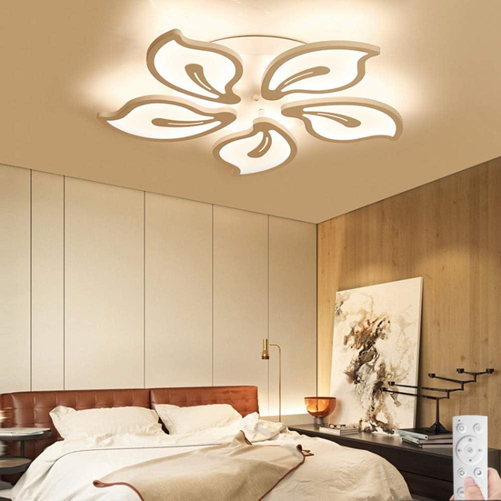 LAKIQ Modern LED Ceiling Light with Remote Flush Mount Multi Lights Acrylic Dimmable Close to Ceiling Chandelier Lighting Fixture for Living Room Bedroom Dining Room (12 Lights, Stepless Dimming)