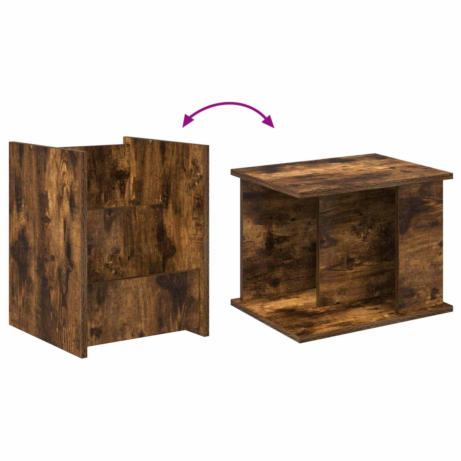 Drewniany stojak na czasopisma Ingenierie 35x35x45 cm Chene Fume | Prostokątny kształt, przechowywanie czasopism, książek, łatwa konserwacja, prosty montaż, do użytku w salonie i biurze