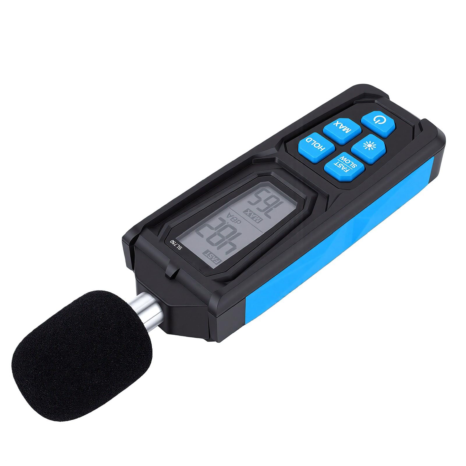 Miernik Decybeli, Tester Poziomu Dźwięku 30–130 DB z Trybem Szybkiego Wolnego Ważenia AC, Wyświetlacz LCD Max Min Hold do Monitorowania Hałasu w Biurze Domowym