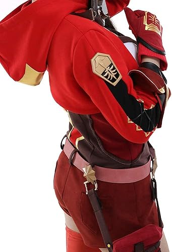 Vista 7 de Cosplay.fm Disfraz de cosplay de gamuza con estampado de jersey empalmado para mujer