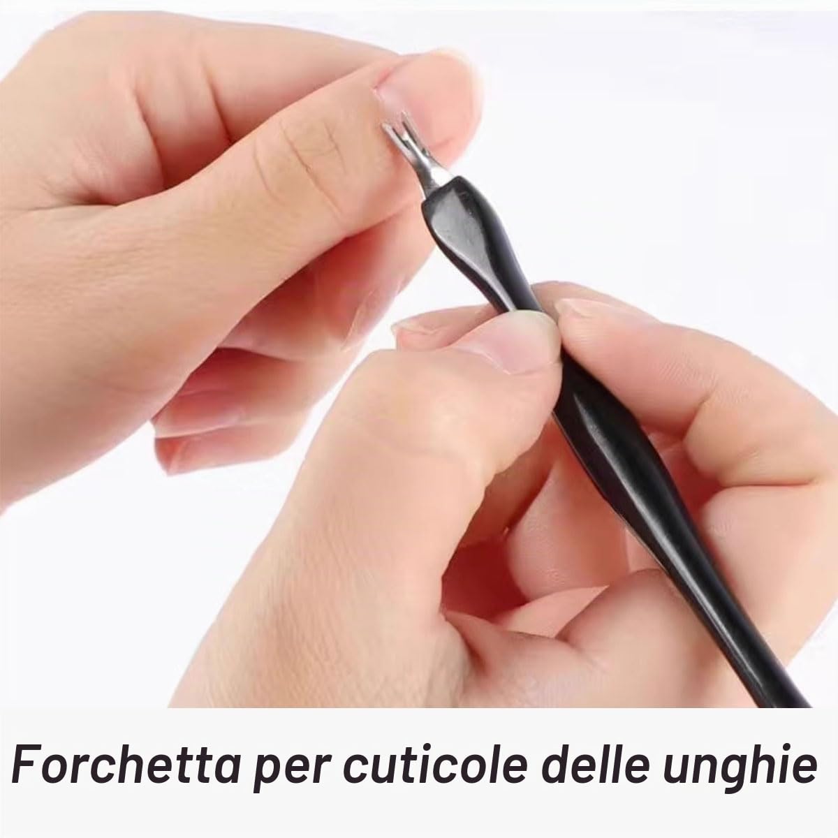 Cuticle Trimmer, 6 Pcs Forchetta per Cuticole, Pusher per Cuticole Rimozione, Forma di V Spintore Della Rimuovi Cuticole, per Manicure e Rimozione