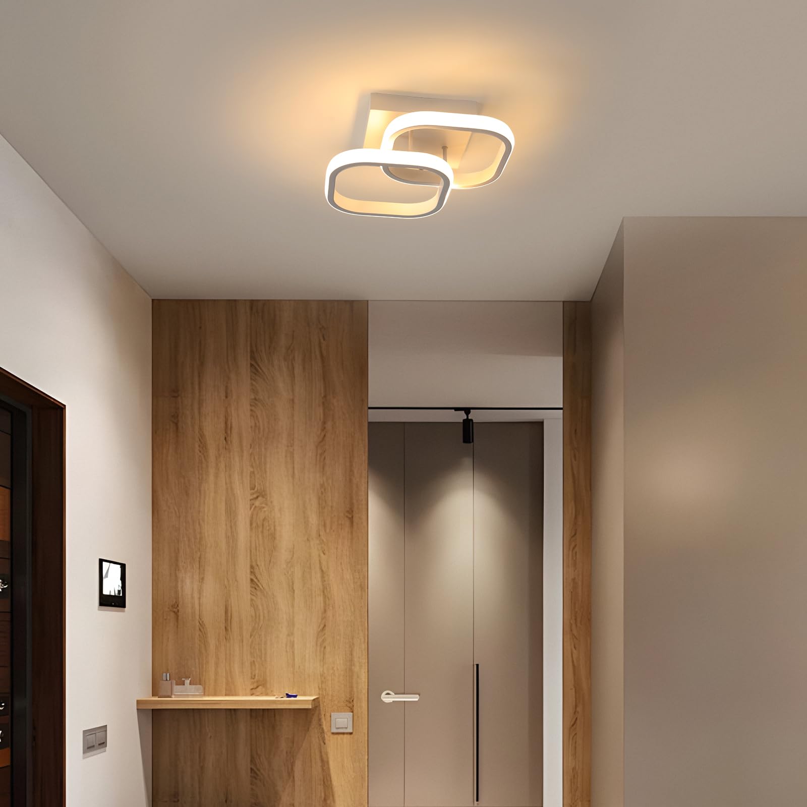 2 Pezzi Plafoniera LED Soffitto Moderna 22W Lampada da Soffitto