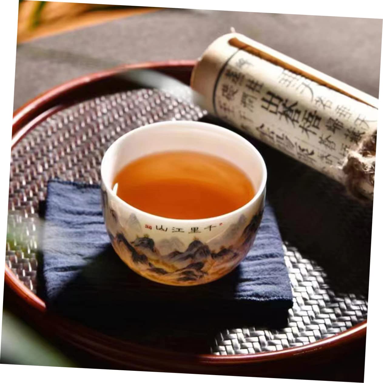 Taza de Cerámica para Té de Estilo Tradicional Diseño Pintado a Mano, Multiuso y Decorativa Adecuado para Casa o Casa de Té