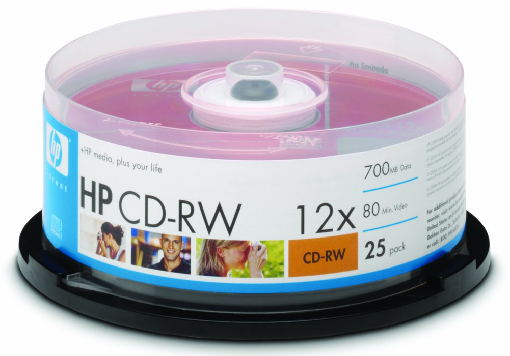 HP CD-RW 4x-12x Blank Discs (80 Minutes/700 MB) - 25 Disc Cake Box