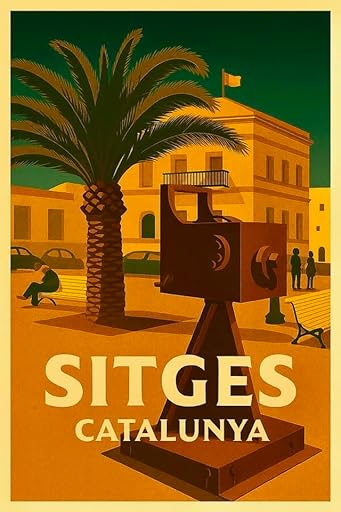 Genérico SITGES POSTERS - Póster vintage del festival de cine de Sitges, escultura de cámara, lámina artística de cine | Ya disponible en tu tienda friki favorita! En mundofriki.es!